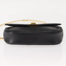 Salvatore Ferragamo Chain Gancini Shoulder Bag Leather Black Gold Auth 152138-5