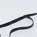 Salvatore Ferragamo Vala Ribbon Hand Bag Leather 2way Navy Gold Auth 152145-15