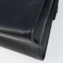 Salvatore Ferragamo Vala Ribbon Hand Bag Leather 2way Navy Gold Auth 152145-17