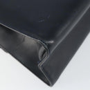 Salvatore Ferragamo Vala Ribbon Hand Bag Leather 2way Navy Gold Auth 152145-18