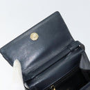 Salvatore Ferragamo Vala Ribbon Hand Bag Leather 2way Navy Gold Auth 152145-10