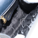 Salvatore Ferragamo Vala Ribbon Hand Bag Leather 2way Navy Gold Auth 152145-11