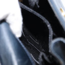 Salvatore Ferragamo Vala Ribbon Hand Bag Leather 2way Navy Gold Auth 152145-22