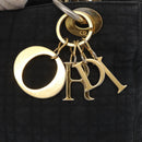 Christian Dior Canage Hand Bag Nylon Black Gold Auth 152146-14