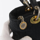 Christian Dior Canage Hand Bag Nylon Black Gold Auth 152146-15