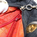 Christian Dior Canage Hand Bag Nylon Black Gold Auth 152146-21
