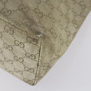 GUCCI Bamboo GG Canvas Hand Bag Suede Beige Silver 001 1705 3006 Auth 152147-9