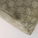 GUCCI Bamboo GG Canvas Hand Bag Suede Beige Silver 001 1705 3006 Auth 152147-15
