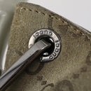 GUCCI Bamboo GG Canvas Hand Bag Suede Beige Silver 001 1705 3006 Auth 152147-17