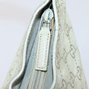 GUCCI Bamboo GG Canvas Hand Bag Suede Beige Silver 001 1705 3006 Auth 152147-10