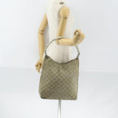 GUCCI Bamboo GG Canvas Hand Bag Suede Beige Silver 001 1705 3006 Auth 152147-23