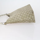 GUCCI Bamboo GG Canvas Hand Bag Suede Beige Silver 001 1705 3006 Auth 152147-4