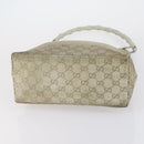 GUCCI Bamboo GG Canvas Hand Bag Suede Beige Silver 001 1705 3006 Auth 152147-5