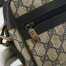 GUCCI GG Supreme Sherry Line Shoulder Bag PVC Navy Gold 68 02 004 Auth 152148-18