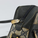 GUCCI GG Supreme Sherry Line Shoulder Bag PVC Navy Gold 68 02 004 Auth 152148-19