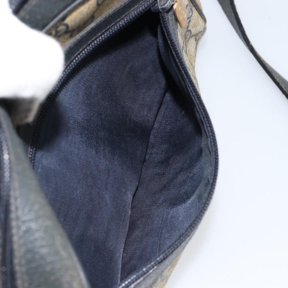 GUCCI GG Supreme Sherry Line Shoulder Bag PVC Navy Gold 68 02 004 Auth 152148