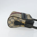 GUCCI GG Supreme Sherry Line Shoulder Bag PVC Navy Gold 68 02 004 Auth 152148-3