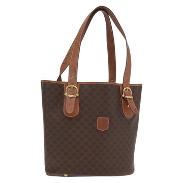 CELINE Macadam Canvas Tote Bag PVC Brown Gold Auth 152149