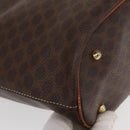 CELINE Macadam Canvas Tote Bag PVC Brown Gold Auth 152149-9