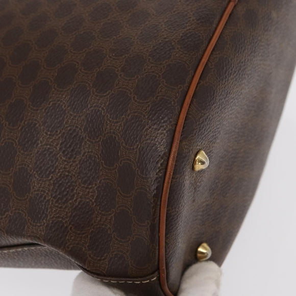 CELINE Macadam Canvas Tote Bag PVC Brown Gold Auth 152149