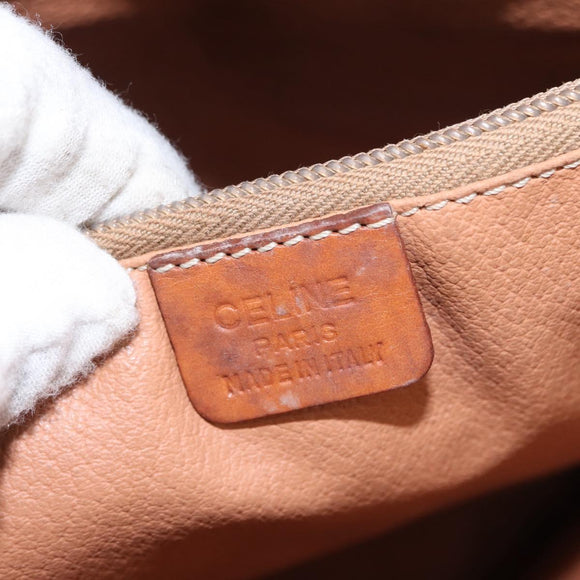 CELINE Macadam Canvas Tote Bag PVC Brown Gold Auth 152149