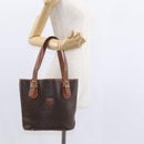 CELINE Macadam Canvas Tote Bag PVC Brown Gold Auth 152149-25