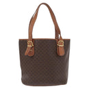 CELINE Macadam Canvas Tote Bag PVC Brown Gold Auth 152149-2