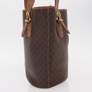 CELINE Macadam Canvas Tote Bag PVC Brown Gold Auth 152149-4
