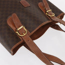 CELINE Macadam Canvas Tote Bag PVC Brown Gold Auth 152149-6