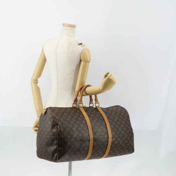 LOUIS VUITTON Monogram Keepall 55 Boston Bag M41424 LV Auth 152151