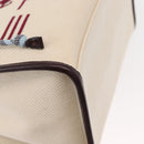 ETRO Tote Bag Canvas 2way White Gold Auth 152152-12
