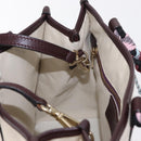 ETRO Tote Bag Canvas 2way White Gold Auth 152152-19
