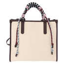 ETRO Tote Bag Canvas 2way White Gold Auth 152152-3