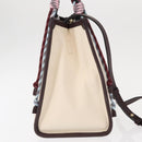ETRO Tote Bag Canvas 2way White Gold Auth 152152-5