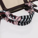 ETRO Tote Bag Canvas 2way White Gold Auth 152152-7