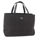BURBERRY Nova Check Hand Bag PVC Brown Silver Auth 152155-1