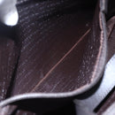 BURBERRY Nova Check Hand Bag PVC Brown Silver Auth 152155-20