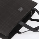 BURBERRY Nova Check Hand Bag PVC Brown Silver Auth 152155-6