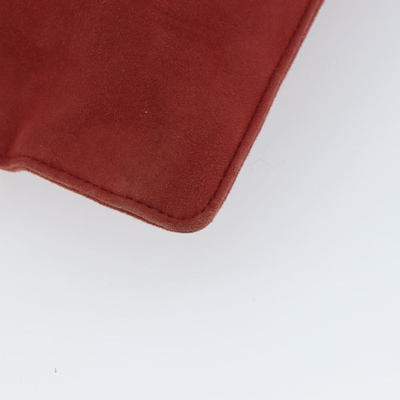 LOEWE Anagram Tote Bag Suede Gold Red Auth 152156