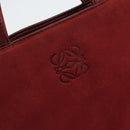 LOEWE Anagram Tote Bag Suede Gold Red Auth 152156-17