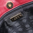 LOEWE Anagram Tote Bag Suede Gold Red Auth 152156-18
