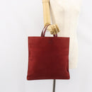 LOEWE Anagram Tote Bag Suede Gold Red Auth 152156-22