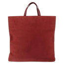 LOEWE Anagram Tote Bag Suede Gold Red Auth 152156-2