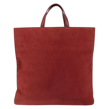 LOEWE Anagram Tote Bag Suede Gold Red Auth 152156 - 0