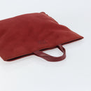 LOEWE Anagram Tote Bag Suede Gold Red Auth 152156-6