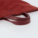 LOEWE Anagram Tote Bag Suede Gold Red Auth 152156-7