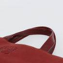 LOEWE Anagram Tote Bag Suede Gold Red Auth 152156-8
