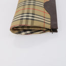 BURBERRY Nova Check Clutch Bag Canvas 2 Set Beige Auth 152161-11