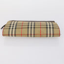 BURBERRY Nova Check Clutch Bag Canvas 2 Set Beige Auth 152161-13