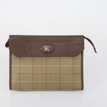 BURBERRY Nova Check Clutch Bag Canvas 2 Set Beige Auth 152161 - 0